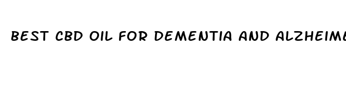 best cbd oil for dementia and alzheimer s