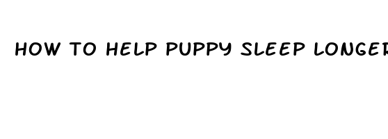 how to help puppy sleep longer at night