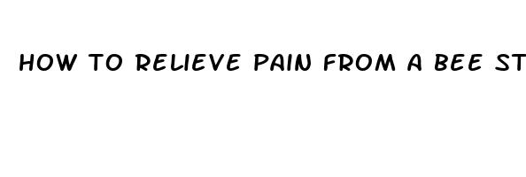 how to relieve pain from a bee sting