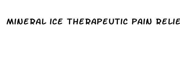 mineral ice therapeutic pain relieving gel