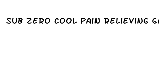 sub zero cool pain relieving gel