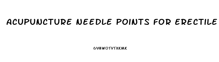 Acupuncture Needle Points For Erectile Dysfunction