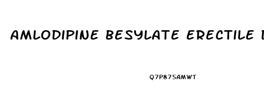 Amlodipine Besylate Erectile Dysfunction