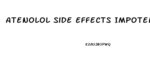 Atenolol Side Effects Impotence