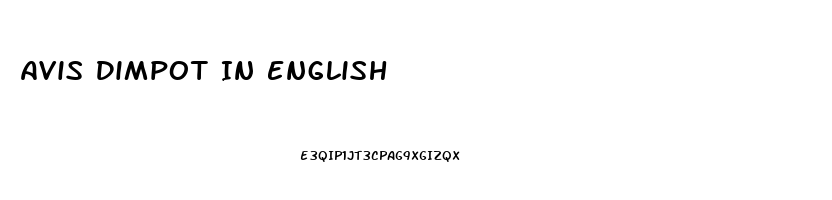 Avis Dimpot In English