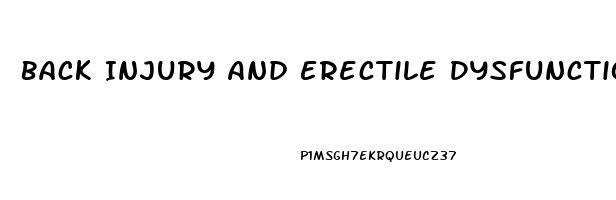 Back Injury And Erectile Dysfunction