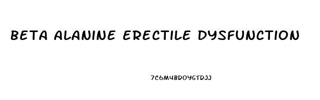 Beta Alanine Erectile Dysfunction