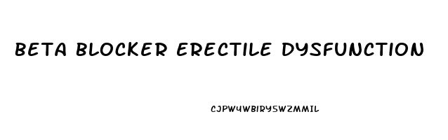 Beta Blocker Erectile Dysfunction