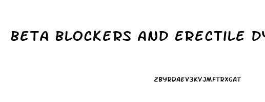 Beta Blockers And Erectile Dysfunction Mechanism