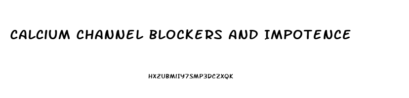 Calcium Channel Blockers And Impotence