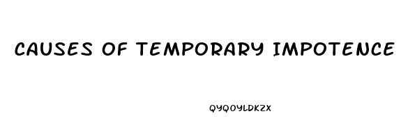 Causes Of Temporary Impotence