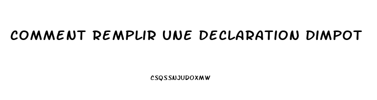 Comment Remplir Une Declaration Dimpot