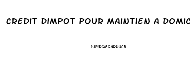 Credit Dimpot Pour Maintien A Domicile
