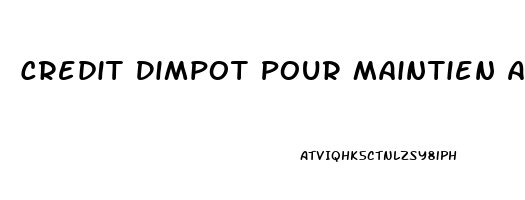 Credit Dimpot Pour Maintien A Domicile