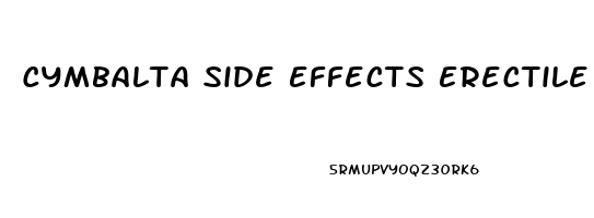 Cymbalta Side Effects Erectile Dysfunction