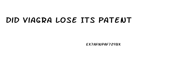 Did Viagra Lose Its Patent