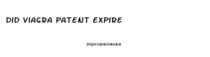 Did Viagra Patent Expire