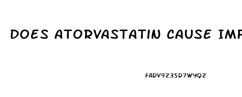 Does Atorvastatin Cause Impotence