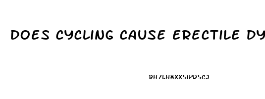 Does Cycling Cause Erectile Dysfunction