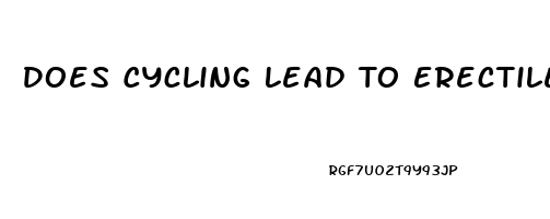 Does Cycling Lead To Erectile Dysfunction