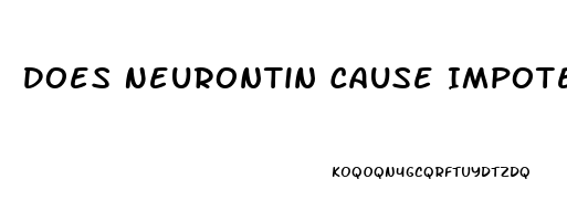 Does Neurontin Cause Impotence