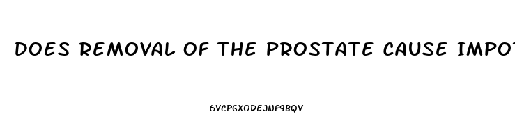 Does Removal Of The Prostate Cause Impotence