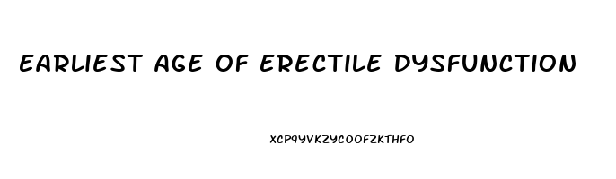 Earliest Age Of Erectile Dysfunction