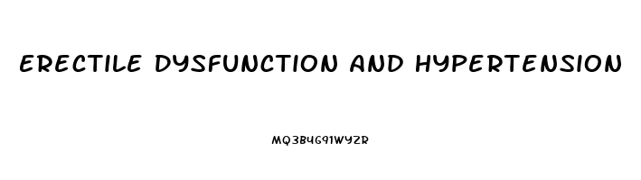 Erectile Dysfunction And Hypertension