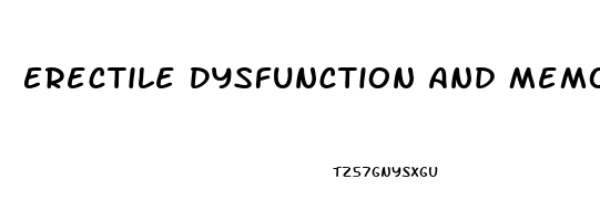 Erectile Dysfunction And Memory Loss