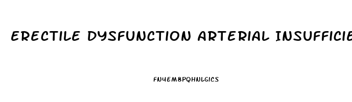 Erectile Dysfunction Arterial Insufficiency