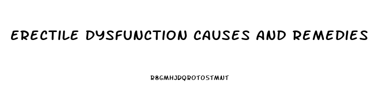 Erectile Dysfunction Causes And Remedies