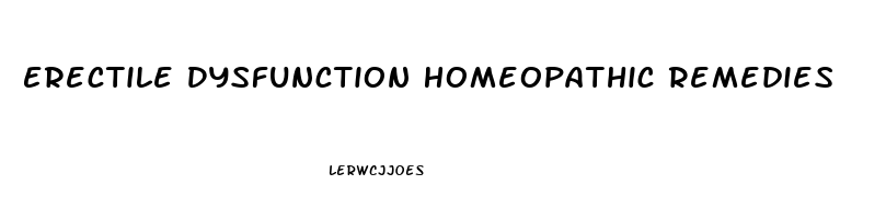 Erectile Dysfunction Homeopathic Remedies