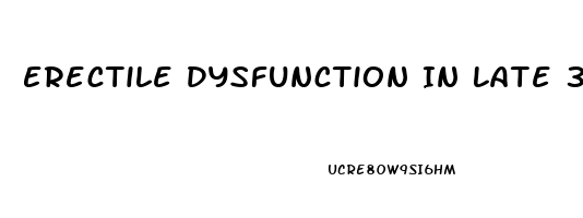Erectile Dysfunction In Late 30s