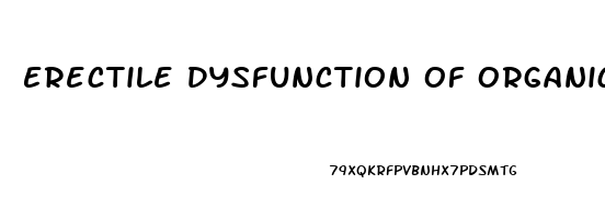 Erectile Dysfunction Of Organic Origin Icd 10