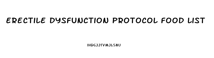 Erectile Dysfunction Protocol Food List