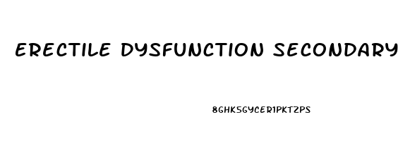 Erectile Dysfunction Secondary To Depression