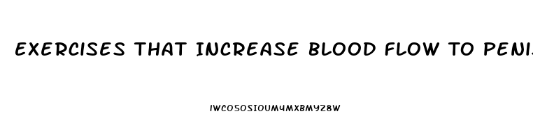 Exercises That Increase Blood Flow To Penis