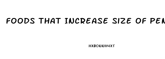 Foods That Increase Size Of Penis