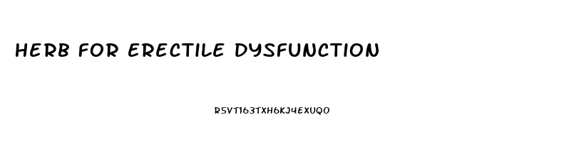 Herb For Erectile Dysfunction