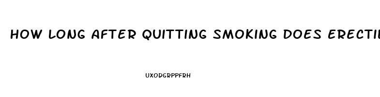 How Long After Quitting Smoking Does Erectile Dysfunction Improve