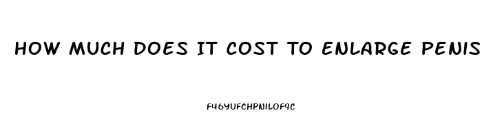 How Much Does It Cost To Enlarge Penis