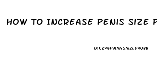 How To Increase Penis Size Permanently