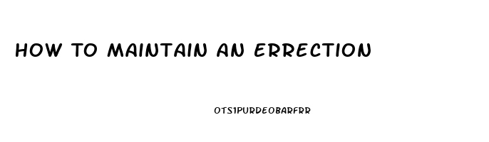 How To Maintain An Errection