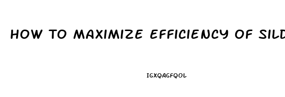 How To Maximize Efficiency Of Sildenafil