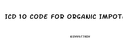 Icd 10 Code For Organic Impotence