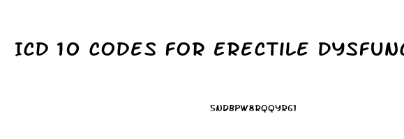 Icd 10 Codes For Erectile Dysfunction
