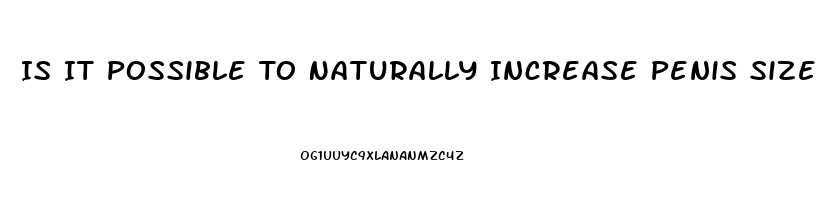 Is It Possible To Naturally Increase Penis Size