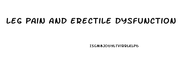 Leg Pain And Erectile Dysfunction