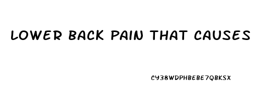 Lower Back Pain That Causes Impotence