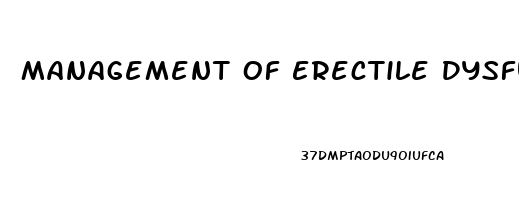 Management Of Erectile Dysfunction In Diabetes